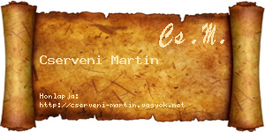 Cserveni Martin névjegykártya